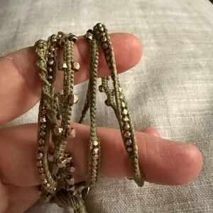 Chan Luu Olive and Gold Beaded Bracelet